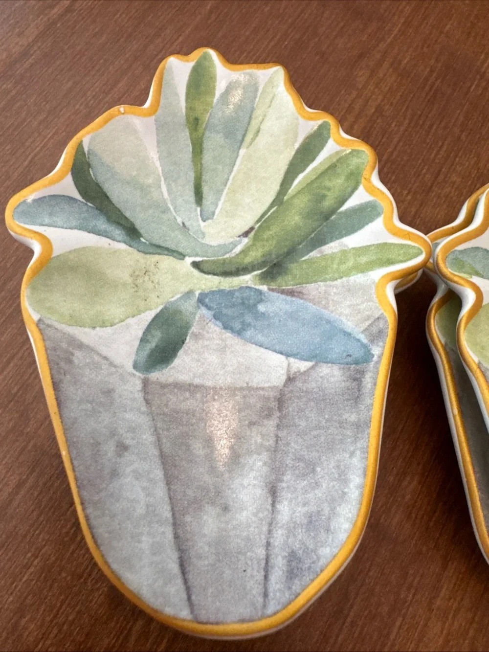 Set a four succulent design teabag holders